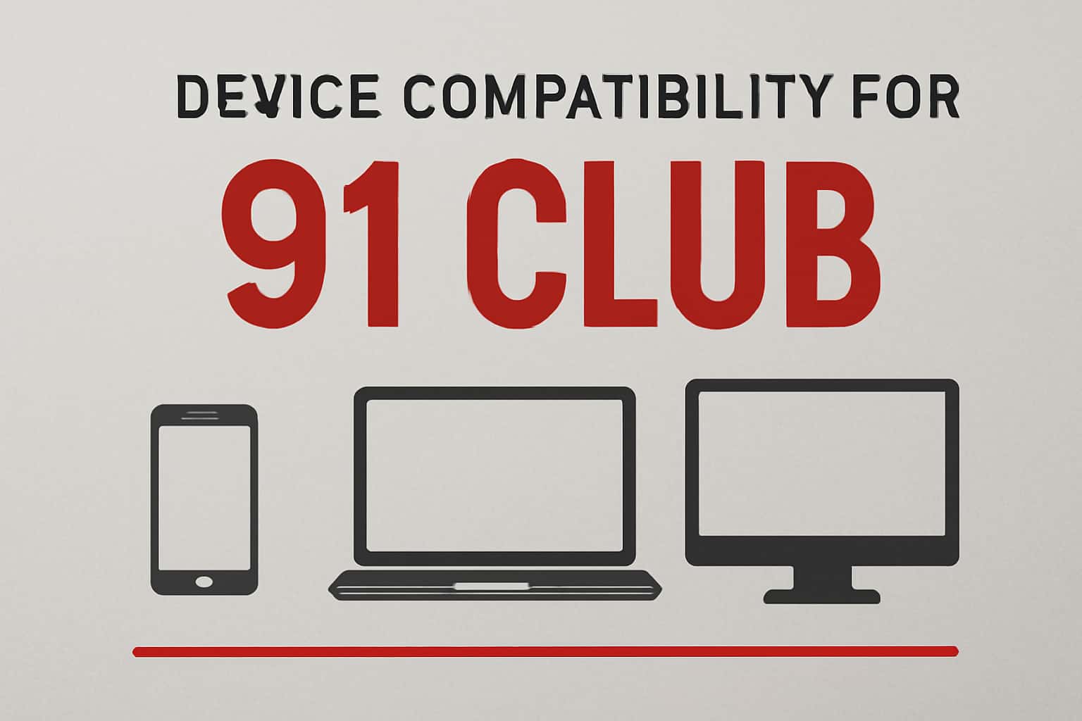 Informational scene depicting device compatibility for 91 Club.