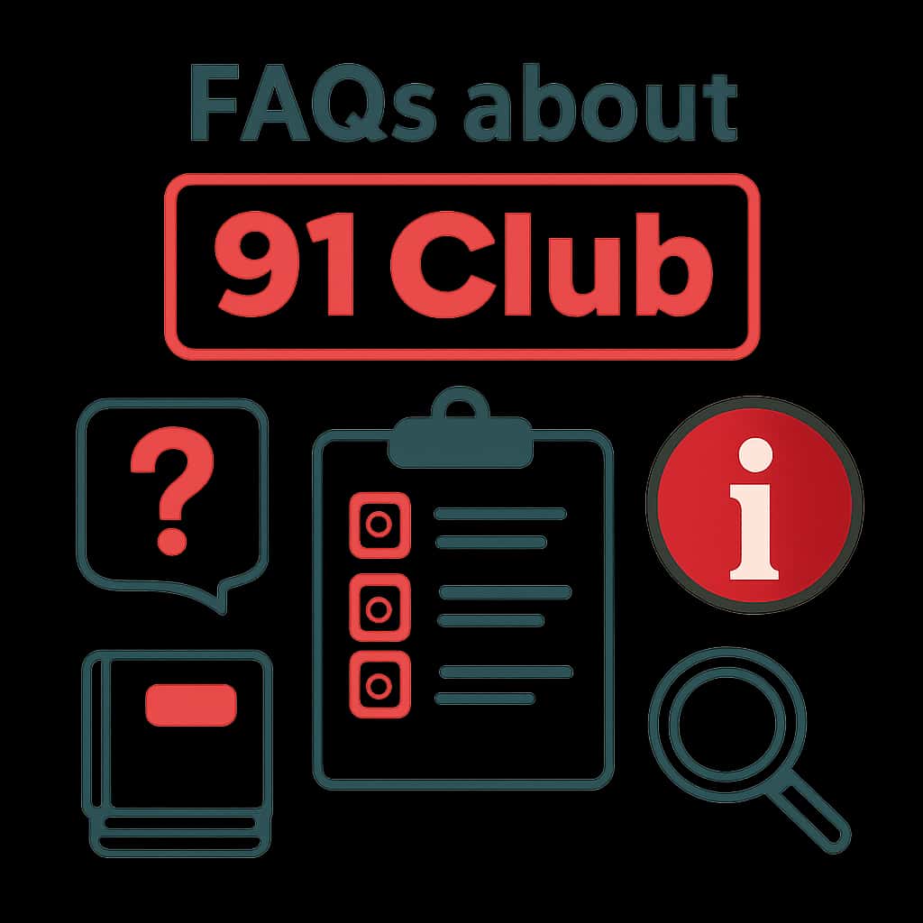 An educational diagram highlighting aspects of 91 Club FAQs.