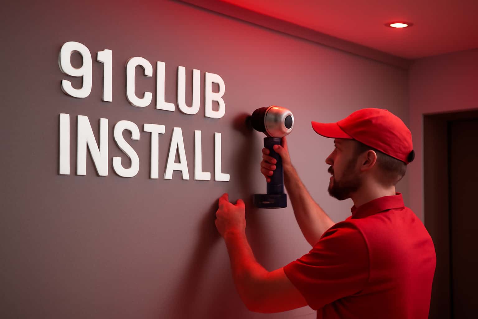 Informational image on 91 Club installation process.