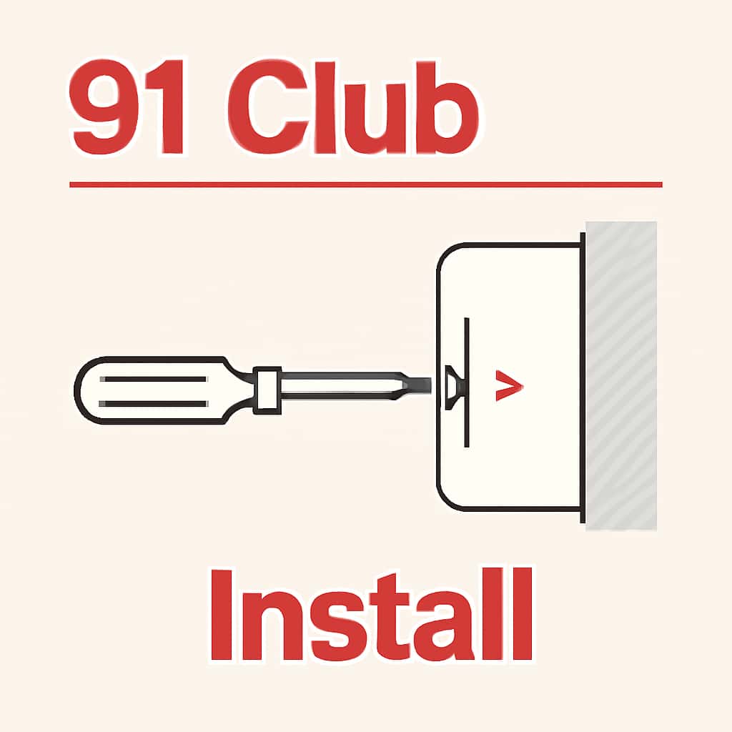 Diagram illustrating the installation steps for 91 Club.