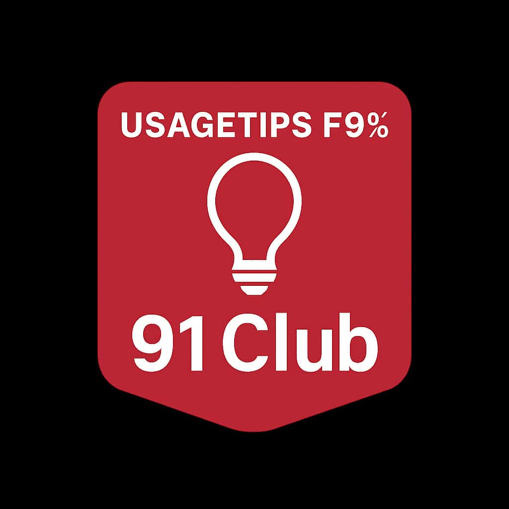 Icon representing usage tips for the 91 Club app.