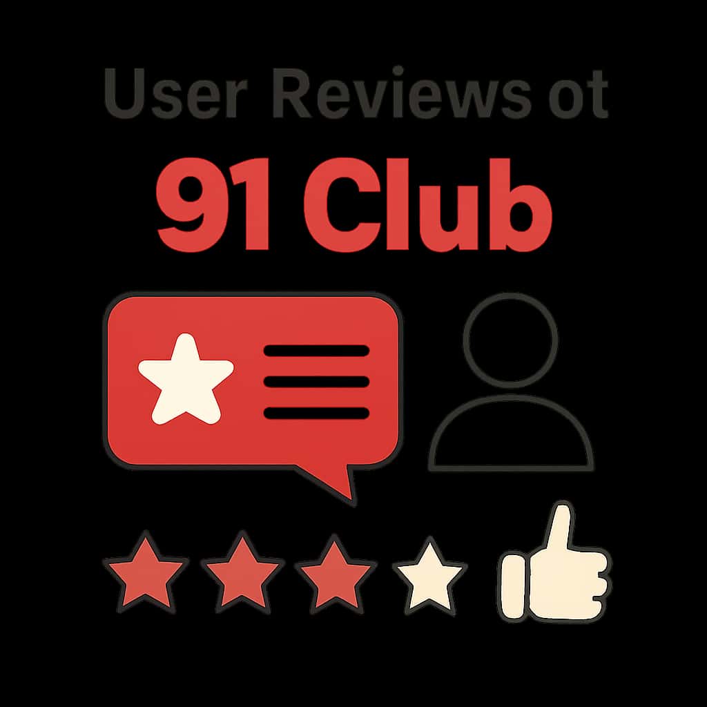 Illustration summarizing key points of user reviews for 91 Club.
