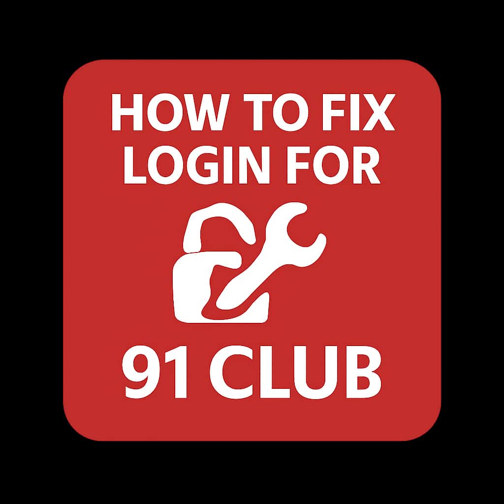 An informative badge focusing on the 91 Club login support.