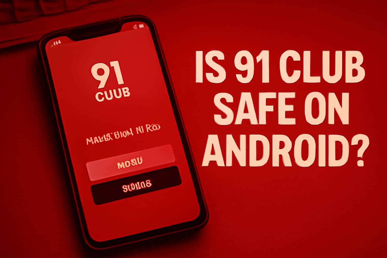 Informational scene about the safety of the 91 Club app on Android devices.