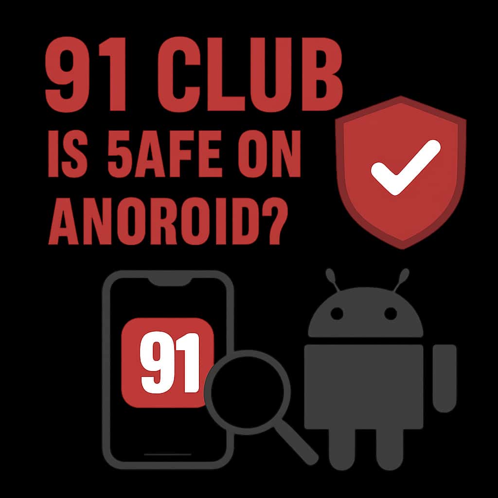 Diagram illustrating the safety features of the 91 Club app on Android.