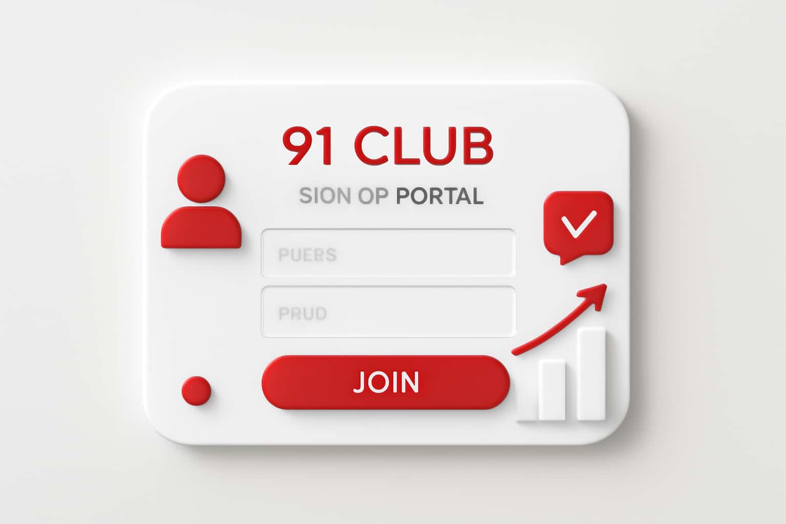 91 Club Sign Up Portal Interface